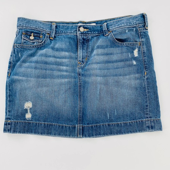 Old Navy High-Waisted Distressed Jean Skirt  14 MOVING SALE!!!! - Picture 1 of 6